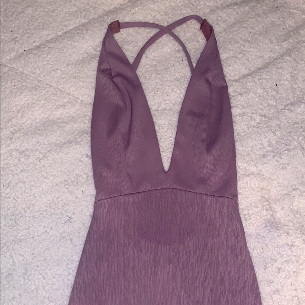 Lilac backless strappy mini dress